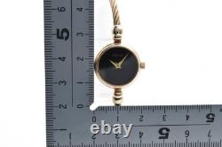 For Parts Vintage Gucci 2700L 20mm Black Dial Gold Bangle Quartz Women's Japan
