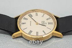 For Parts Vintage OMEGA De Ville Cal. 1350 Quartz Gold Roman Dial Women's Watch