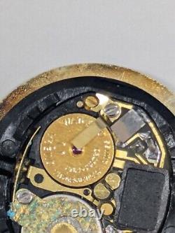 For Parts Vintage OMEGA De Ville Cal. 1350 Quartz Gold Roman Dial Women's Watch