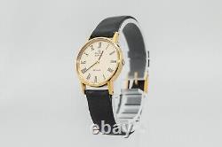 For Parts Vintage OMEGA De Ville Cal. 1350 Quartz Gold Roman Dial Women's Watch