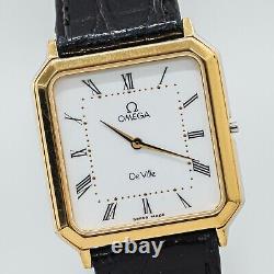 For Parts Vintage OMEGA De Ville Cal. 1378 Quartz White Roman Dial Womens Watch