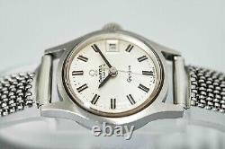 For Parts Vintage OMEGA Geneve Cal. 681 Automatic Silver Dial Date Ladies Watch