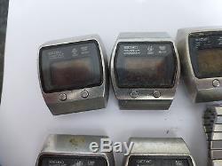For parts LOT OF SEIKO LCD QUARTZ 14 WATCHES FOR REPAIR OR PARTS