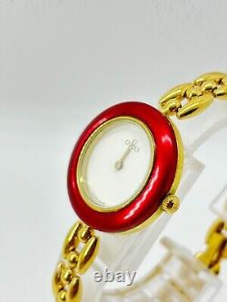 GUCCI 11/12 Change Bezel Watch White Dial metal Red Watch Not tested For Parts