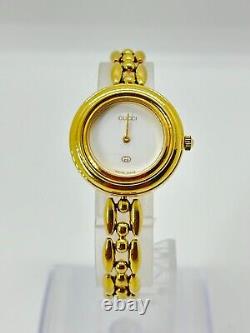 GUCCI 11/12 Change Bezel Watch White Gold Not tested For Parts Or Repair