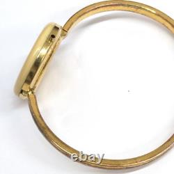 GUCCI 1100-L Change Bezel Watch Junk White Dial GP 16.5cm Working Crown Broken