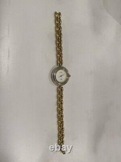 GUCCI 1100L Change Bezel Watch White Gold Silver Not tested For Parts