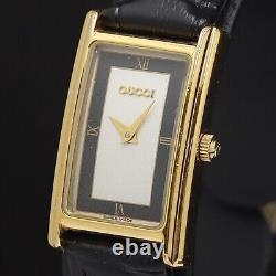 GUCCI 2600L Black Quartz Gold Plated Women's Watch Not tested For Parts