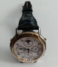 GUCCI 8300 quartz moon phase Swiss watch, chronograph not working