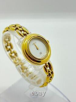 GUCCI Change Bezel Dial colors 1100L Watch Gold Bracelet Not tested For Parts