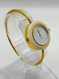 GUCCI Change Bezel Watch White Gold Not tested For Parts