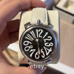 GaGa MILANO Manuale 5020 Watch 40mm White Black Junk Missing Crown For Parts