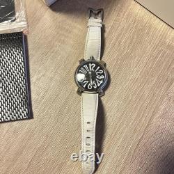GaGa MILANO Manuale 5020 Watch 40mm White Black Junk Missing Crown For Parts