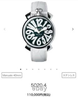 GaGa MILANO Manuale 5020 Watch 40mm White Black Junk Missing Crown For Parts