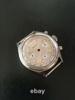 Gallet Chronograph Wrist Watch Stainless Case & Dial Valjoux 72 For Parts NOS