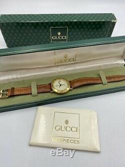 Genuine GUCCI MENS VINTAGE CHRONOGRAPH WATCH 3800M BOX + PAPERS NOT WORKING