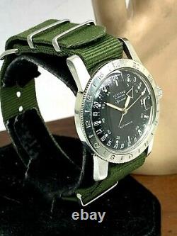Glycine Airman Special Men's Watch Vintage Automatic Black Dial FOR REPAIR PARTS