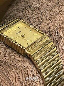 Gruen Watch Quartz Gold Vintage Style 1980s For Parts/Not Working Unisex