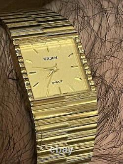 Gruen Watch Quartz Gold Vintage Style 1980s For Parts/Not Working Unisex