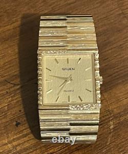 Gruen Watch Quartz Gold Vintage Style 1980s For Parts/Not Working Unisex