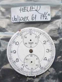 HEUER VALJOUX Cal 61 Chronograph Watch Dial + Movement for Parts or Repair 1940