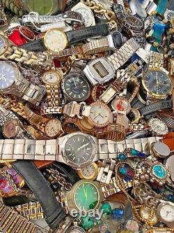 HUGE 63 LBS+ BOX LOT Wrist Watches Vintage Modern POUNDS Repair Parts Resell