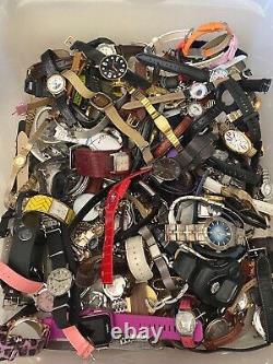 HUGE 63 LBS+ BOX LOT Wrist Watches Vintage Modern POUNDS Repair Parts Resell