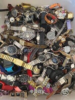 HUGE 63 LBS+ BOX LOT Wrist Watches Vintage Modern POUNDS Repair Parts Resell