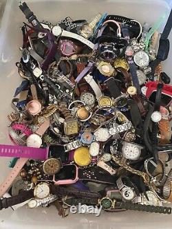 HUGE 63 LBS+ BOX LOT Wrist Watches Vintage Modern POUNDS Repair Parts Resell