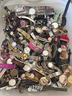 HUGE 63 LBS+ BOX LOT Wrist Watches Vintage Modern POUNDS Repair Parts Resell
