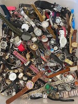 HUGE 63 LBS+ BOX LOT Wrist Watches Vintage Modern POUNDS Repair Parts Resell