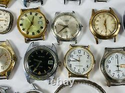 HUGE LOT (40+) vtg Wrist Watch Parts Piece Repair Bands Clinton Timex