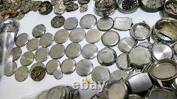 HUGE LOT OF Watch Parts Crystals Vintage Steampunk Movements Dials Pocket watch