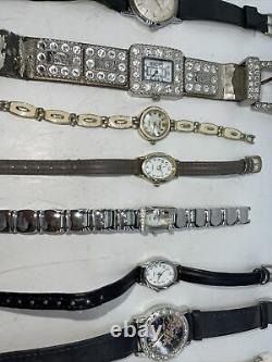 HUGE LOT Vintage QUARTZ WRIST Watch Lot Fitbit Bulova MORE 31 WATCHES AS IS