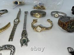 HUGE LOT Vintage QUARTZ WRIST Watch Lot Fitbit Bulova MORE 31 WATCHES AS IS