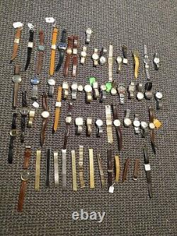 HUGE VINTAGE WATCH LOT FOR REPAIR OR PARTS SOLD AS IS Bulova Hamilton Seiko