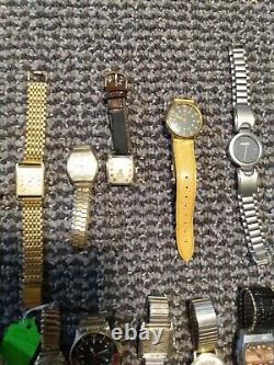 HUGE VINTAGE WATCH LOT FOR REPAIR OR PARTS SOLD AS IS Bulova Hamilton Seiko