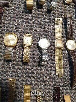 HUGE VINTAGE WATCH LOT FOR REPAIR OR PARTS SOLD AS IS Bulova Hamilton Seiko