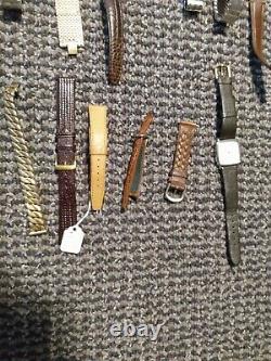 HUGE VINTAGE WATCH LOT FOR REPAIR OR PARTS SOLD AS IS Bulova Hamilton Seiko