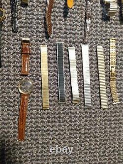 HUGE VINTAGE WATCH LOT FOR REPAIR OR PARTS SOLD AS IS Bulova Hamilton Seiko