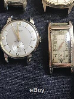 HUGE VINTAGE WATCH LOT OF 14 For Parts Repair Resale Nice Lot WithCARTIER Box! NR