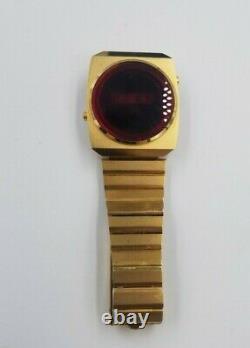 HUGHES Aircraft Watch 36mm Case GP Link Band Original Box LED Not Working =Parts