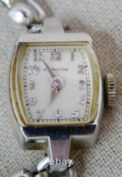 Hamilton Lady's 14K White Gold Watch Not Working Vintage Parts / Repair