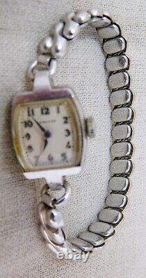 Hamilton Lady's 14K White Gold Watch Not Working Vintage Parts / Repair