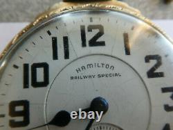 Hamilton Railway Special 992B 16s Railroad Pocket Watch for Parts or to Fix