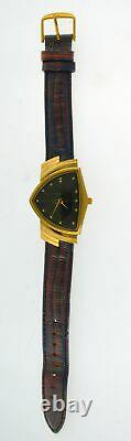 Hamilton Ventura 32mm Gold Tone Black Dial Men's Quartz Watch 6250A NOT WORKING