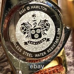 Hamilton Ventura Women 6334 Brown Leather Quartz For Watch Parts Or Repair Only