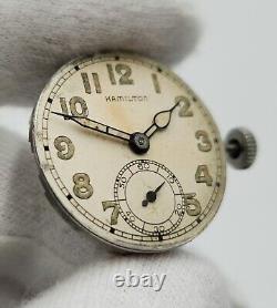 Hamilton WWII Military 987A Movement & Dial FOR PARTS / REPAIR