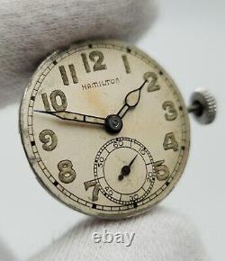 Hamilton WWII Military 987A Movement & Dial FOR PARTS / REPAIR