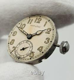 Hamilton WWII Military 987A Movement & Dial FOR PARTS / REPAIR